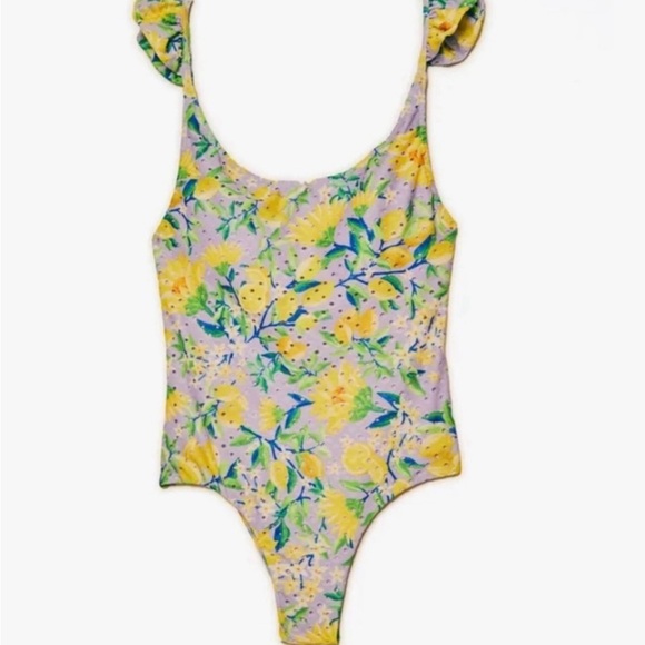 Farm Rio Lemon Dream Ruffle One Piece - Picture 3 of 5